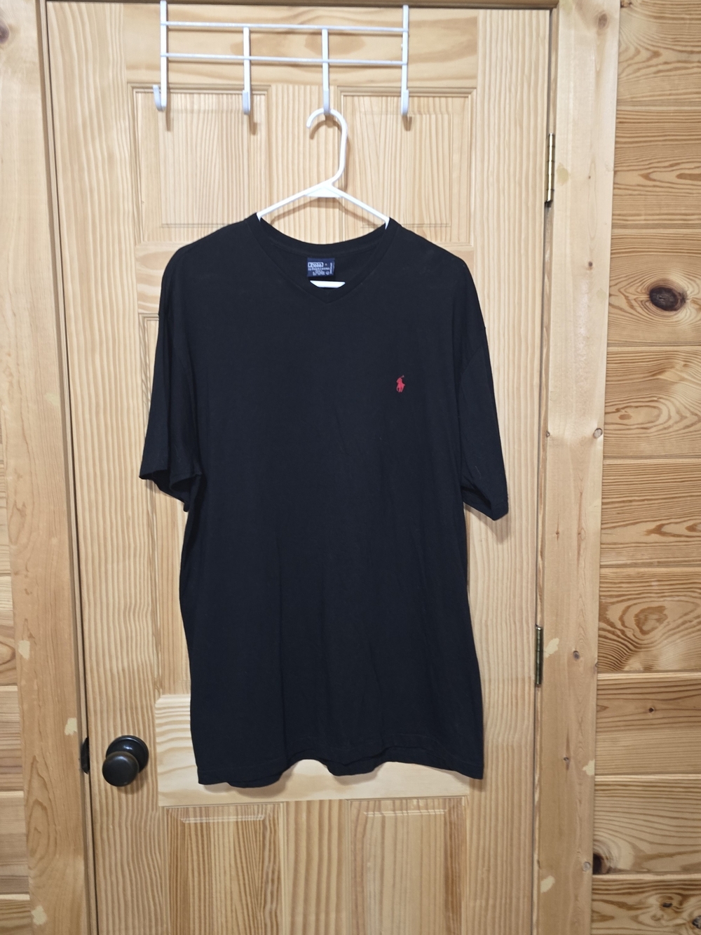 Polo Ralph Lauren Black Short‑Sleeve Crew Neck T‑Shirt with Red Pony Large NWOT